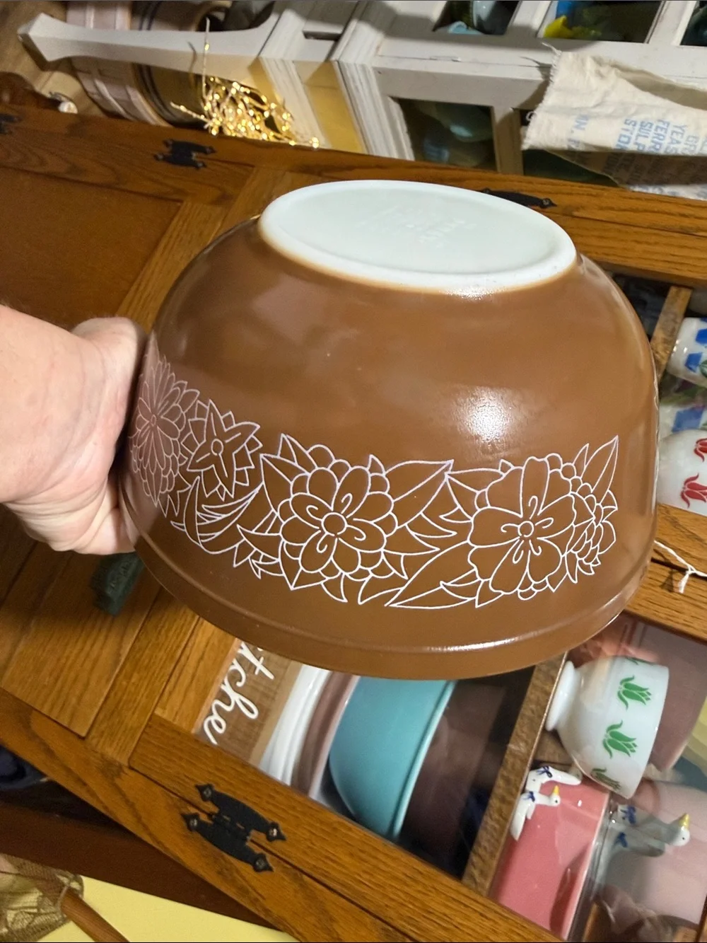 Pyrex brown woodland Floral Mixing Bowl 403